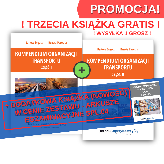 KOMPLET KSIĄŻEK (KOMPENDIUM ORGANIZACJI TRANSPORTU CZĘŚĆ I + CZEŚĆ II + ARKUSZE SPL.04)