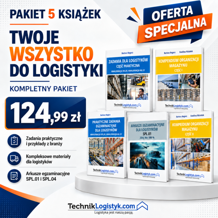 KOMPLET 5 KSIĄŻEK DO ORGANIZACJI MAGAZYNU ( 2 NIEBIESKIE+ 2 ŻÓŁTE + ARKUSZE SPL.01)