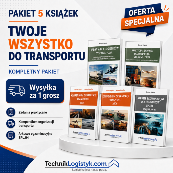 KOMPLET 5 KSIĄŻEK DO ORGANIZACJI TRANSPORTU ( 2 ZIELONE + 2 POMARAŃCZOWE + ARKUSZE SPL.04)
